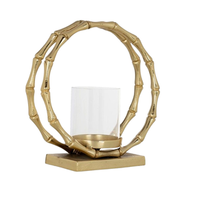 Metal Unique Pillar Shape Gold Finish Candle <b>Lantern</b> Luxury Hot Selling Decorative Pieces for Garden Weddings Lightning Tabletop - Product Image 2