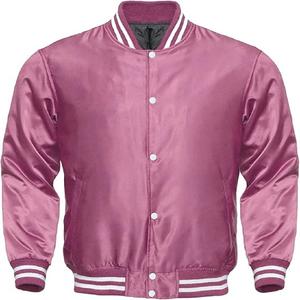 Chaqueta Bomber Varsity de satén Chaqueta Bomber de satén de poliéster de buena calidad personalizada Chaqueta Varsity de béisbol Hecho en Pakistán - Product Image 3