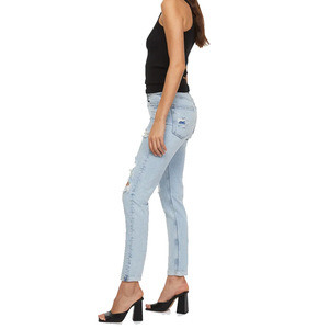 Wholesale Women's Ripped Blue Jeans High Waist <b>Stretch</b> Skinny Slim Fit Female Pencil Pants Destroyed Casual <b>Denim</b> Jeans - Product Image 3