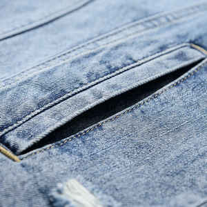 Veste en jean denim pour hommes OEM Vêtements d'extérieur décontractés Veste d'automne Manteau boutonné en denim Veste en jean oversize pour hommes - Product Image 6