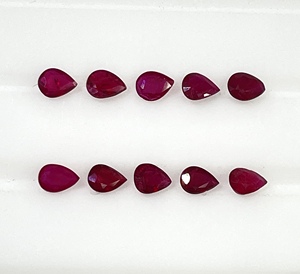 High Quality Natural <b>Ruby</b> African Heated Calibration Size 3x4mm Pear Cut Reddish Pink Color Loose Gemstones for Jewellery Making - Product Image 2