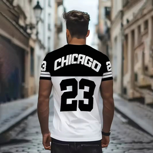 T-shirt homme décontracté tendance mode de rue à manches courtes haut tricoté 100% coton taille créative 23 motif de sublimation imprimé - Product Image 4