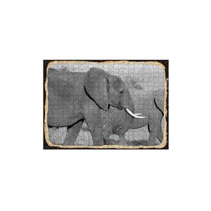 Puzzle in legno Mdf elefanti bianchi e neri 500 pezzi 50*70 Cm