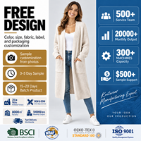 Pull ample pour femme, cardigan de couleur unie, veste longue en tricot avec poches, style ouvert, respirant pour l'hiver