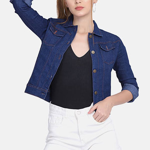 Veste en jean courte pour femme, dernier design, coton respirant, streetwear décontracté d'hiver, vente chaude - Product Image 3