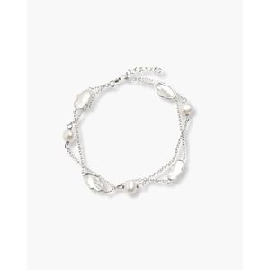 Bracelet fin à double chaîne avec petit charme en forme de main - Product Image 2