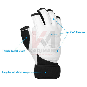 ถุงมือ MMA สำหรับฝึกซ้อม ลายโลโก้สั่งทำ สีดำขาว หนังสังเคราะห์ ถุงมือกีฬา ถุงมือฝึกซ้อมในยิม ถุงมือศิลปะการต่อสู้ - Product Image 2