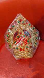 มงกุฎไหมมุกต์แบบดั้งเดิมสำหรับพระเจ้าฮินดู ตกแต่งวัด ขายส่ง - Product Image 2