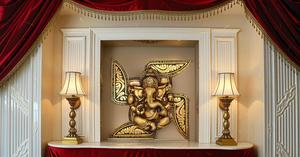 Statue murale en métal Swastik Ganesha Idol motif vertical pour décoration murale ou de porte pour les festivités de Diwali ou les cadeaux - Product Image 6