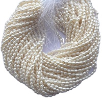 3mm naturel blanc couleur perle d'eau douce pierre riz perles brin en gros fournisseur direct perles de culture usine IGI certifié