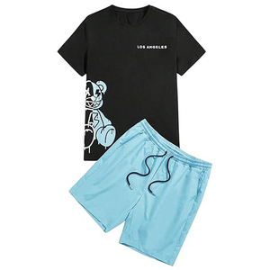 <b>Summer</b> New <b>Men</b> T <b>Shirt</b> and Short Set Short Sleeve Solid Male Set <b>Men's</b> Brand Clothing Two Pieces Sets Male <b>Men's</b> T-<b>Shirts</b> 2025 - Product Image 1