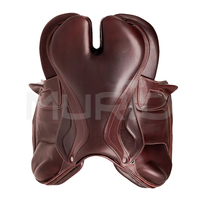 Nouvelle Selle de Dressage et de Saut d'Obstacles Anglaise de Luxe en Cuir Véritable avec Arceau en Bois, Confort Optimal, Quincaillerie en Acier Inoxydable, Tailles pour Chevaux