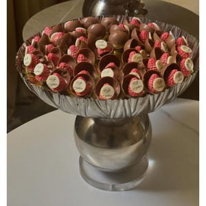 Articles de table pour mariages Bol de service au chocolat Bol de restauration Dessert Bonbons Bol de service Bol rond en métal doré de qualité supérieure à vendre - Product Image 4