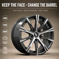 Jantes forgées en deux parties à six branches argentées Dark Six Spoke 18 19 20 21 pouces 5x112 5x114.3 5x120 BMW M4