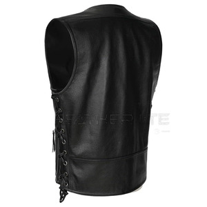2024 Leather Custom Waistcoat Whole Sale Rate Men Leather Vest Top Quality Made in Pakistan Vest - Product Image 3