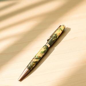 Artisan Handmade Pen Vietnamese Stabilized Wood 07mm Writing Width Luxury Amber Color for Writing and <b>Gift</b> - Product Image 3