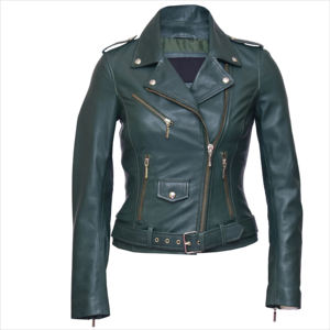 Chaqueta de cuero genuino de alta calidad para mujer de Otoño/Invierno, ajuste delgado con bolsillos, relleno de algodón de tela Material, suministro al por mayor - Product Image 5