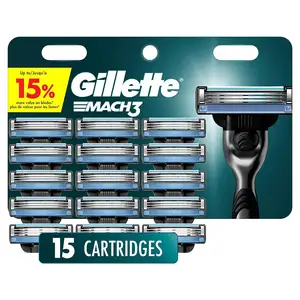 Kualitas Terbaik Gillette Mach3 pisau isi ulang untuk pria, 15 pisau cukur isi ulang grosir