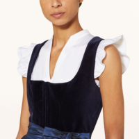 Robe Dirndl Mini Traditionnelle Élégante pour Femme, Style Oktoberfest, en Coton et Polyester Allemand, Lavable, Écologique, Personnalisable, Naturelle