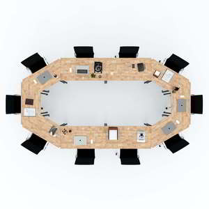 Juego de 10 Mesas de Ensamblaje HBLG014, Muebles de Oficina Modernos con Patas de Madera de Caucho Estilo Lego y Hierro - Product Image 3
