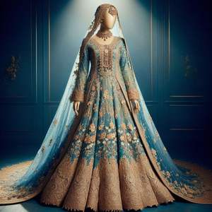 2024 mariage lourd broderie belle couleur soie mariée Lehenga Choli robe longueur au sol embelli verre perles pierre Dabka - Product Image 1