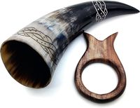 Corne à boire de boeuf de Style Viking tasse enduite sans danger pour les aliments grands prix en vrac technique polie plus grandes cornes à boire