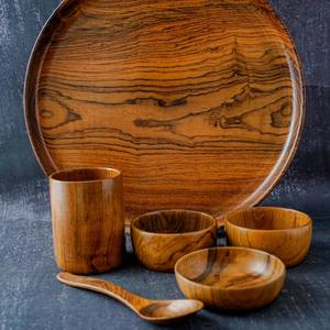 Vente chaude Ensemble de vaisselle en bois traditionnel Ensemble de vaisselle en bois massif durable pour la maison et les cadeaux Disponible pour la vente en gros - Product Image 2