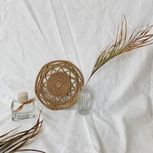 Super Offre Spéciale pas cher prix bas quantité minimale de commande fait à la main motif rond mangé napperons-petit rotin, forme ovale, marron rustique décoration de la maison - Product Image 3