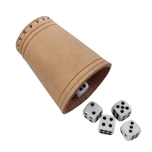 OEM Custom Leather Dice Cup 5 dadi Holder Bar KTV Entertainment dadi Cup Party Family Game Supplies