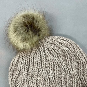 Customizable Plush Pom Pom Beanies for Men Women Winter Wool Hats Adjustable Outdoor Cold Weather OEM Service Wholesale - Product Image 6