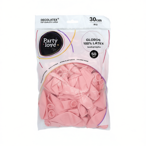 Palloncini in lattice Party Love 30 cm R12 rosa pastello biodegradabili 50 pz - Product Image 2