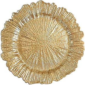 Charger Plate Unique Design Round Shape Customized Size <b>Food</b> <b>Server</b> Metal Service Plates Placemat - Product Image 4