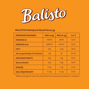 Balisto <b>Chocolate</b> Bar Grain Mix Orange 9 Bars in a Pack (9 x 18.5g) - Product Image 2