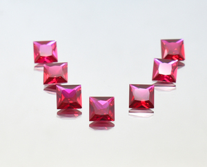 8 mm Flawless Ruby Pigeon Blood Princess Cut AAA + Piedra preciosa facetada de alta calidad para la fabricación de joyas - Product Image 6