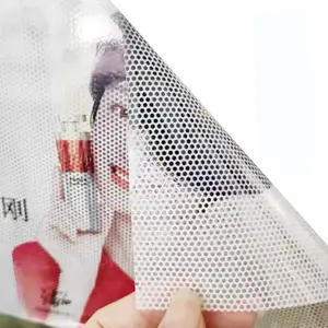 1 Way See Through Vision Film Factory Direct Pvc Printing And Silkscreen Window Sticker Decorative Sticker 120g/140g/m2