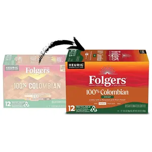 Folgers 100% Colombia decaf vừa rang cà phê, 72 keurig K-cup vỏ có sẵn