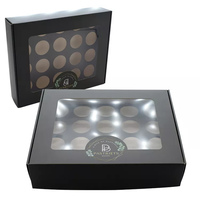 Boîtes de boulangerie avec logo personnalisé avec fenêtre Boîte d'emballage de boulangerie noir mat avec insert pour cupcakes