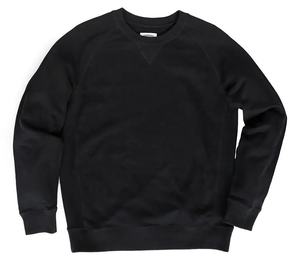 Sudadera Lisa Negra al por Mayor, Personalizable, Cuello Redondo, 100% Algodón, Felpa, Estilo Holgado, Manga Raglán Americana, Sudadera Lisa - Product Image 5