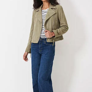 Venta al por mayor de moda de las mujeres de gamuza chaqueta de moda de las mujeres de PU de cuero de gamuza chaqueta de cuero de gamuza de alta calidad - Product Image 4