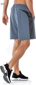 Pantalones Cortos Deportivos de Gimnasio para Hombre de Alta Calidad, Diseño Sólido, Bolsillos con Cremallera, Ecológicos, para Correr y Entrenar, Técnica de Teñido Liso - Product Image 6