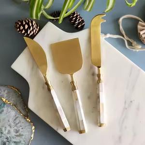 Silver Cheese <b>Knife</b> Set With Wooden Rustic Handle Tabletop <b>Accessories</b> - Product Image 4