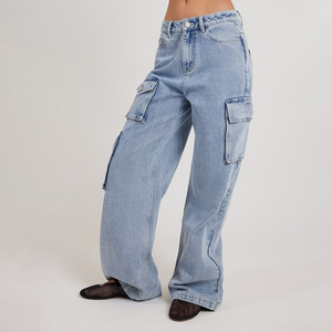 Jeans de bureau pour femmes de haute qualité, respirants, à jambe droite, denim premium, 4 poches, design à devant plat, vente en gros en été - Product Image 2