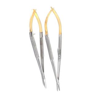 Micro tijeras Noyes de un solo uso, instrumentos oftálmicos, acción de resorte 4,5 recta, tijera de Iris Extra afilada - Product Image 3