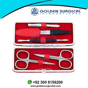 Ensemble de manucure en acier inoxydable finition satinée, instruments de pédicure rouges, prix de gros bon marché, logo personnalisé - Product Image 6