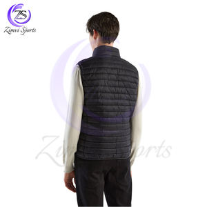 Gilet en duvet hydrofuge de bon fournisseur pour hommes, produit le plus vendu OEM avec impression de logo personnalisé, gilet matelassé matelassé pour l'extérieur - Product Image 5