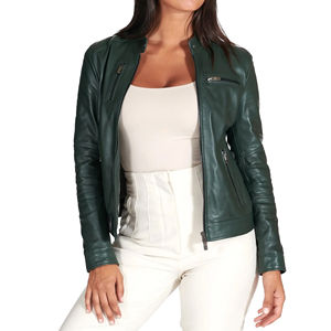 Vestes en cuir pour femmes bon marché Nouvelle arrivée Vestes en cuir véritable personnalisées en vrac Vestes en cuir pour femmes - Product Image 5