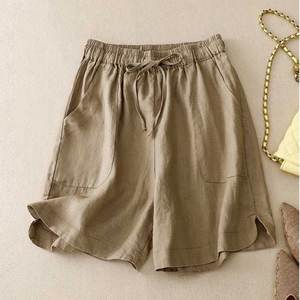 Shorts Bermuda d'été pour femmes, décontractés, taille mi-haute, pour adolescentes, pantalon respirant, séchage rapide, taille élastique, sportif, 100% coton, course à pied - Product Image 6