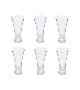 Vasos de Acrílico Transparente con Borde Dorado, Juego de 6 Vasos Elegantes - Product Image 1
