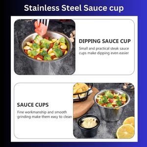 จานสแตนเลสสำหรับทำซอสถั่วเหลืองสเต็กสลัดซอสมะเขือเทศแบบจุ่มอุปกรณ์โลหะสำหรับปรุงรสโลโก้ออกแบบได้ตามต้องการ - Product Image 3