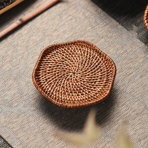 Plateau à plusieurs niveaux ondulé en rotin brun naturel fabriqué à la main décor ensemble bonbons sucrés dessert popsicle présentoir plateaux - Product Image 6